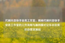 代刷抖音快手业务工作室，揭秘代刷抖音快手业务工作室的工作流程与盈利模式亿乐社区低价自营货源站